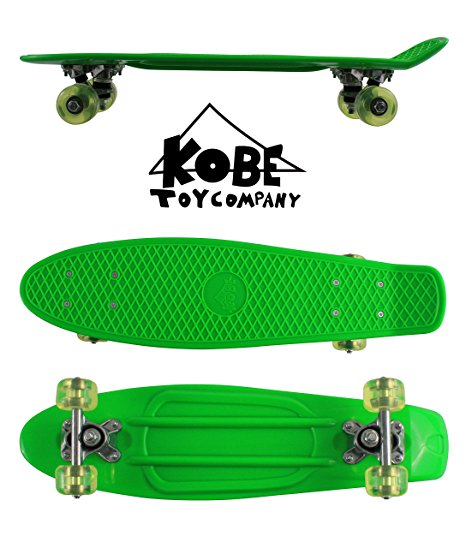 Kobe 40-320063 Penny Board 22-Inch-Green with Transparent Wheels