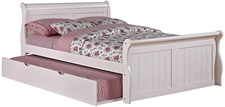 DONCO KIDS Sleigh Bed White/Full/W/Twin Trundle Bed