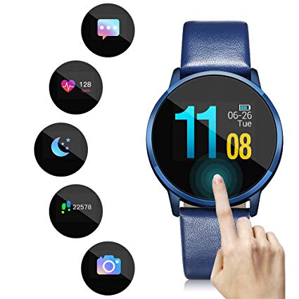 Smart Watches, Touch Screen Bluetooth WristWatch/Pedometer Analysis/Sleep Monitor/Heart Rate Monitor Tracker/Blood Pressure Monitoring IP67 Waterproof for Android/IOS Smartphones