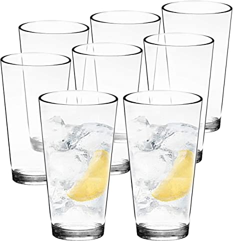 Youngever 22 oz Bistro Clear Plastic Tumblers, Plastic Drinking Glasses, Reusable Plastic Cups, Unbreakable Glasses, Set of 6
