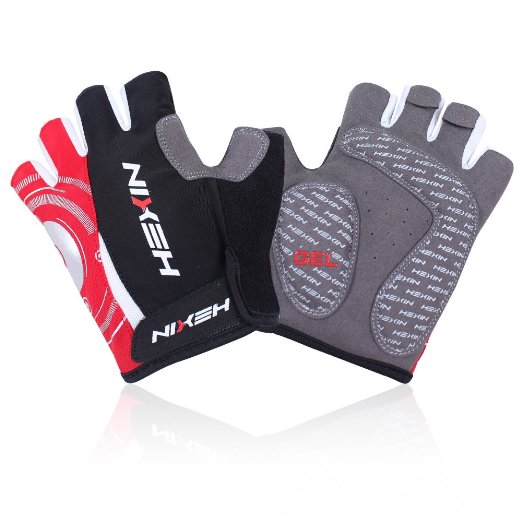 HEXIN Cycling Gloves With Gel Pad Mountain Bike Road Racing Half Finger Biking Gloves