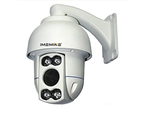 iMeMine 4" High Speed Outdoor Surveillance Camera Sony CMOS 1.3 Megapixel 1080P IP Network PTZ Dome Security Camera 10x Optical Zoom Day Night Vision (Free upgrade to 2.0MP)