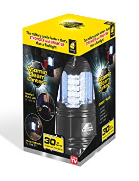 Atomic Beam Portable Military Grade 360 Degree LED Lantern by BulbHead with LEDs from CREE, Waterproof, Weather Resistant, 12 Hours of Light With 30 Bright White LEDs