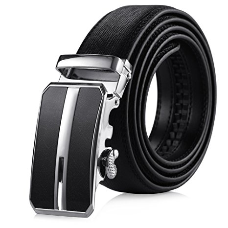 Vbiger Automatic Buckle Belt Leather Belts Fashionable Waist Band for Men