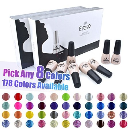 Elite99® Pick Any 8 Colours Soak Off Gel Nail Polish Top Base Coat 8pcs Manicure Gift Set