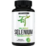 Organic Selenium 200 mcg Supplement with Superior Absorption - Essential Trace Mineral to Support Thyroid Prostate and Heart Health - Yeast Free - 100 Once Daily Vegetable Capsules - Made in the USA