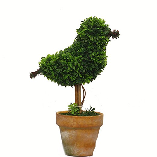 VGIA Artificial potted Plant for Home Decor,Green Bird Boxwood,9.0Inch