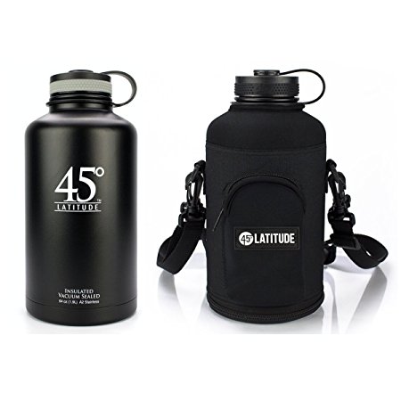 45 Degree Latitude Beer Growler, Enjoy Your Favorite Craft Beer Or IPA From The Comfort Of Your Own Home, Stainless Steel Growler 64 oz