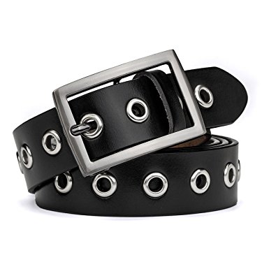 Leather Belt for Women Girls Waist Belt Alloy Buckle 1.1" Width Adjustbable