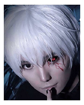 Kadiya Anime Silver White Cosplay Wig Synthetic Party Hair For Boy Teens