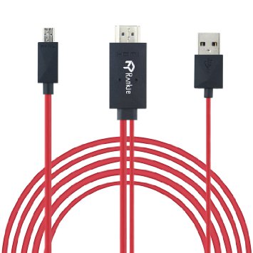 Micro USB to HDMI Cable Rankie 2 Meters MHL Micro USB to HDMI 1080P HDTV Adapter Cable with integrated USB Charging Cable for Samsung Galaxy S3S4S5 Note 2 Note 3 Note 80 Note 101and Other MHL-enabled Smart Phones