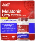 Schiff Melatonin Ultra 300 Tablets 3mg Melatonin  25mg L-Theanine  25mg GABA  Chamomile and Valerian Extracts