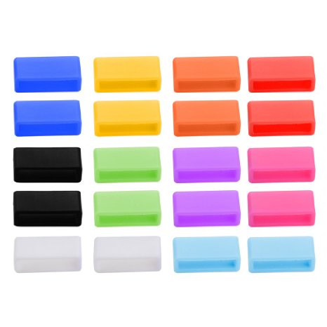 New Version Vastar 10 Colors Silicone Fasteners Ring for Fitbit Charge HR  Fitbit Charge Wireless Activity Bracelet Sport Wristband 10 or 20 pcs  pack