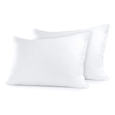 Sleep Restoration Gel Pillow - (2 Pack Queen) Best Hotel Quality Comfortable & Plush Cooling Gel Fiber Filled Pillow - Dust Mite Resistant