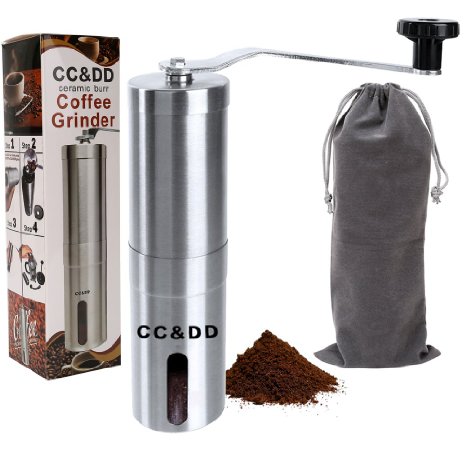 Coffee Beans Grinder Professional Coffee Grinders Manual- With Travel Bag Hand Crank Design Works for Coffee Beans Pepper and Spices
