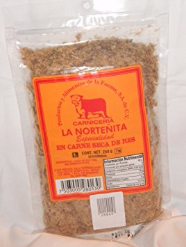 La Nortenita Machacado Carne Seca De Res Beef Shredded Jerkey 250g From Mexico Apodaca N.L.