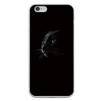 Lastnight Black Cat Print Case Cover for iPhone 6 6S Plus Samsung Galaxy S4 S5 S6 S7 Edge - for iPhone 7 Plus 5.5"