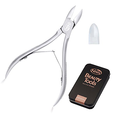 HFUN Cuticle Cutter Nipper Clippers Nail Cutter Stainless Steel Toenail Cutter for Thick Nails with Double Springs 1/4 Jaw with Cover 5" Long (Silver)