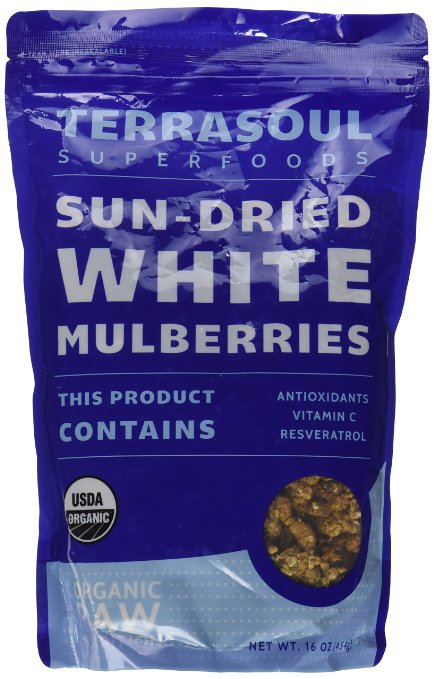 Terrasoul Superfoods Sun-dried White Mulberries Organic 16-ounce