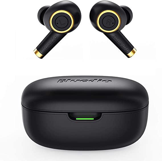Bluedio TWS Wireless Earbuds P Particle, True Wireless Bluetooth Earbuds Earphones with Charging Case /35 Hrs Playtime/Built-in Mic/Waterproof/Face Recognition for All Smartphone/Bluetooth Devices