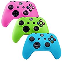 YTTL®3 Pack Glow in Dark Silicone Gel Rubber Grip Protective Case Skin Cover For Microsoft Xbox One Wireless Controller - Blue/ Green/ Pink