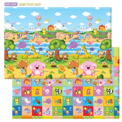 Baby Care Non toxic Double sided soft Playmat / Kids Toddler Children Play Mat / Crawling Mat / Protecting Mat - Pingko & Friends - Large