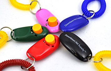 Big Button clicker with wrist band for Clicker training - click and train dog, cat, horse, pets