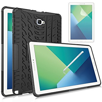 Galaxy Tab A 10.1 with S Pen Case, Mignova Heavy Duty Hybrid Protective Case with Kickstand Impact Resistant For Samsung Galaxy Tab A 10.1 with S Pen SM-P580 SM-P585   Screen Protector Film (Black)
