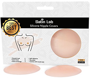 Satin Lab Silicone Nipple Covers - Reusable Self Adhesive Nipple Pasties - Premium Breast Petals