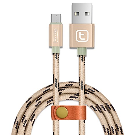 Micro USB Cable,TORRAS Extra Long 4.9Ft High Speed Braided 2.0 USB to Micro USB Charging Cable Android Charger Sync Data Cord For Samsung Galaxy S4 S5 S6 Edge S7,Note 3 4 5,Nexus,HTC,LG - Gold