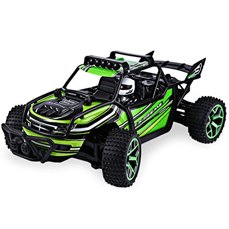 Zhencheng 1/18 Scale Electric RC Offroad Truck 2.4Ghz 4WD High Speed Car Buggy Toy Vehicle,with Driver,Green