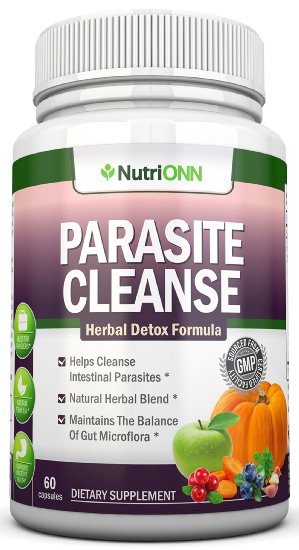 NATURAL PARASITE CLEANSE FOR HUMANS - All Natural Herbal Detox Formula - Full 10-Day Detox Program To Kill Parasites and Worms In Humans - Wormwood Cranberry Paul DArco Goldenseal Garlic Black Walnut Hull Pumpkin Seed and 10 Other Natural Ingredients