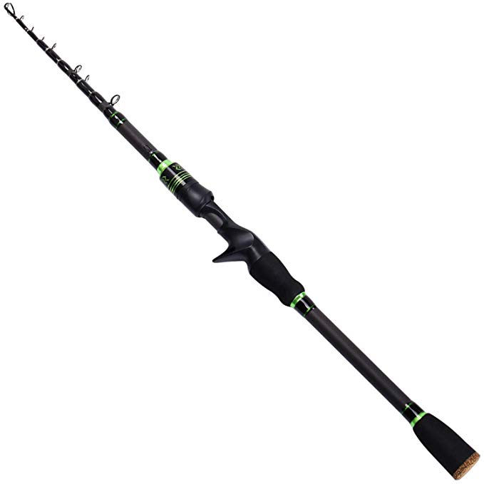 Sougayilang Telescopic Fishing Pole Casting&Spinning Rod Portable Medium Fishing Rod for Bass Fishing