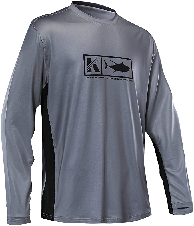 Performance Fishing Shirt Vented Long Sleeve Shirt Sun Protection UPF50 Moisture Wicking Rash Guard with Mesh Sides Loose Fit