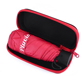Travel Mini Umbrella with Case- Lightweight Ultra Small Pocket Size- UV and Waterproof