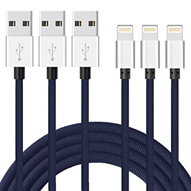 iPhone Charger Chamfind,iPhone Lightning to USB Cable (3Pack 10FT) Syncing and Charging Cord for iPhone7 Plus 6 6s Plus 5 5s 5c SE, iPad Air,Mini Air Pro iPod (Blue)