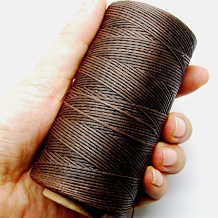 Dow ILJILU 284yrd deep brown Leather Sewing Waxed Thread 150D 1mm Leather Hand Stitching 125g