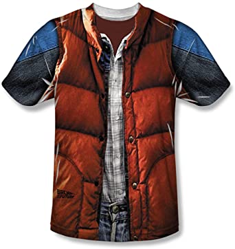 Back To The Future Men's McFly Vest Sublimation T-Shirt White