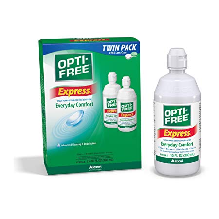 Opti-Free Express Multi-Purpose Disinfecting Solution with Lens Case, Twin Pack, 10-Ounces Each