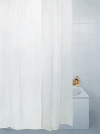 Fabric Shower Curtain Plain White 200cm x 200cm Extra Wide Extra Long
