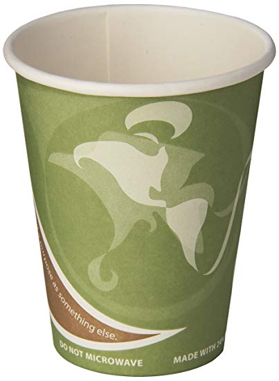 Eco-Products ECOEPBRHC12EWPK Evolution World PCF Hot Cups, Post-Consumer Fiber, Recycled, 12 oz (Pack of 50)