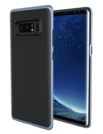 Ubittek Flexible Inner Protection and Reinforced Hard Bumper Frame Case for Samsung Galaxy Note 8 (Grey)