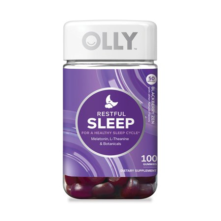 Olly Restful Sleep with Melatonin Gummies, Blackberry Zen, 100 Ct