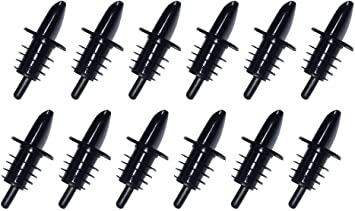 AntKits 12-Pack of Free-Flow Liquor Bottle Speed Pourers with Tapered Spout, Black