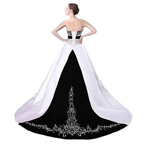 Fair Lady Women's Beads and Embroidered Wedding Dress Bridal Gown