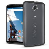Orzly - FUSION Gel Hard Case for NEXUS 6 - BLACK Rim Phone Cover Skin with In-Built 100 Transparent Soild Protective Back for Google  MOTOROLA NEXUS 6 SmartPhone Model Name Alias NEXUS X - Fits ALL Models and Versions from 2014 Original Version and onwards