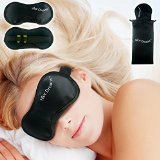 Nice Dreams Sleep Mask with Earplugs Satin Carry Bag and Wide Strap - Excellent Quality - Satisfaction Guaranteed