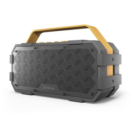 Photive M90 XLarge Portable Wireless Bluetooth Speaker with Built-In Subwoofer. Waterproof Shockproof 20-Watts EXTREME Audio Power. Water Resistant Outdoor Stereo Speaker Boombox