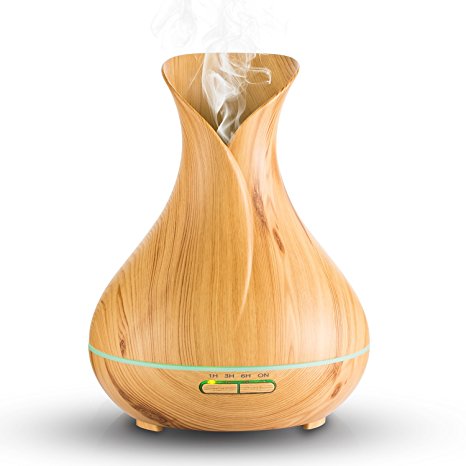 Essential Oil Diffuser, Papake 400ml Ultrasonic Aroma Essential Oil Cool Mist Humidifier with Adjustable Mist Mode,Waterless Auto Shut-off for Home Office Living Room Baby Study Yoga Spa(7 Colors)