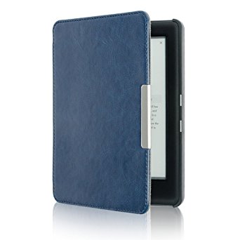 HUASIRU PU Leather Case for Kobo Glo HD or Kobo Glo or Kobo Touch 2.0 eReader, Dark blue